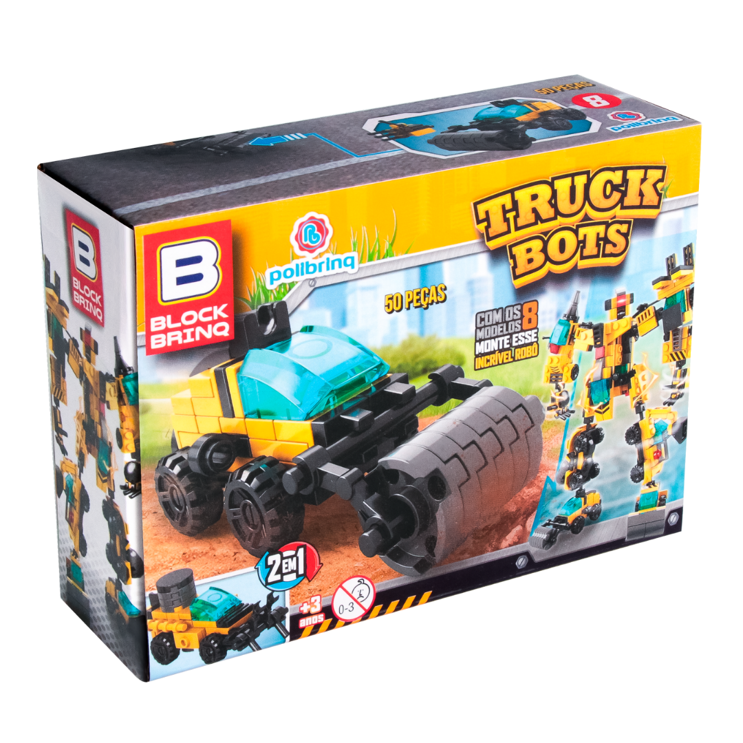Brinquedo de Montar Truck Bots 8 - Rolo Compressor