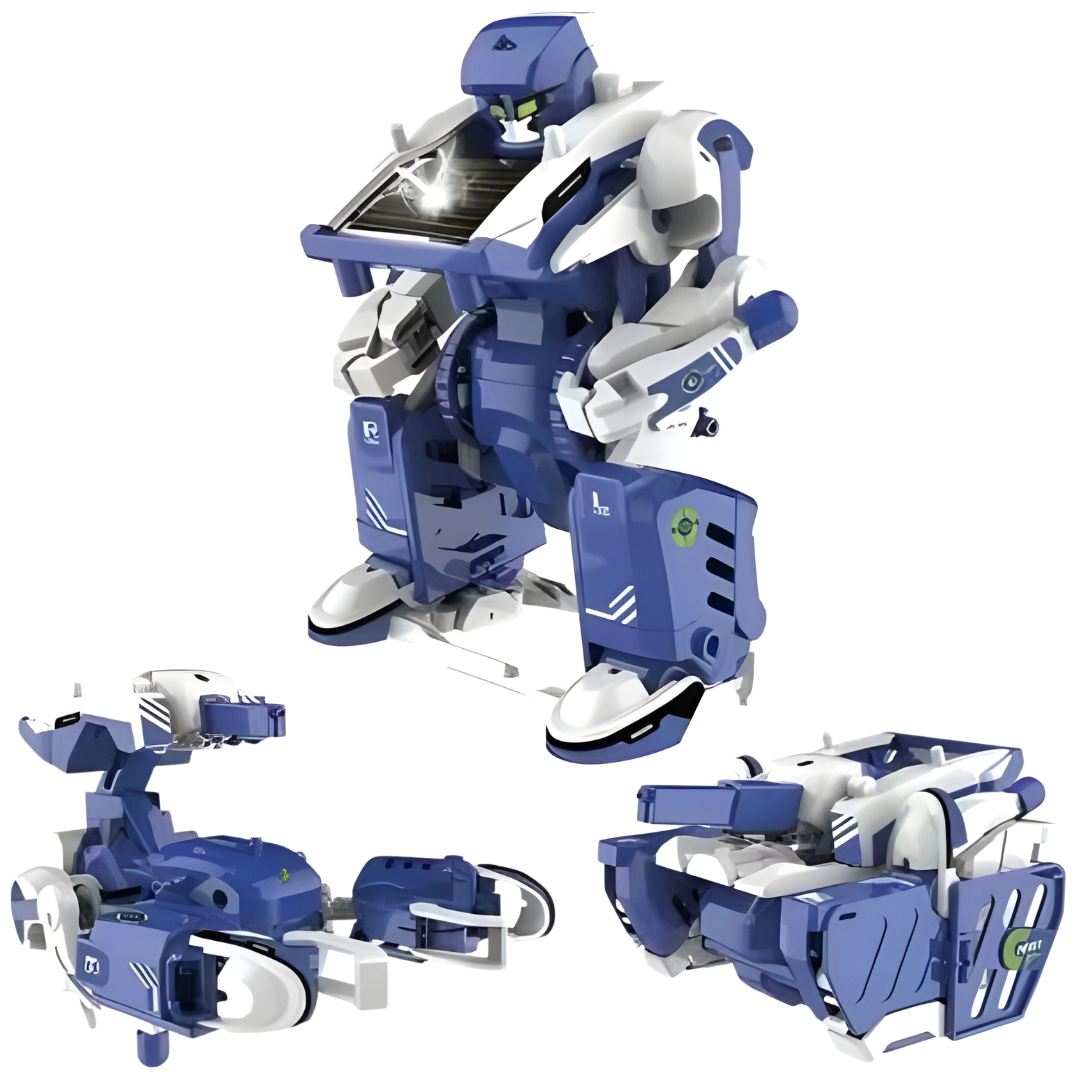Kit de Robótica - Robô Transformers De Montar 3 Em 1 Educativo C Energia Solar