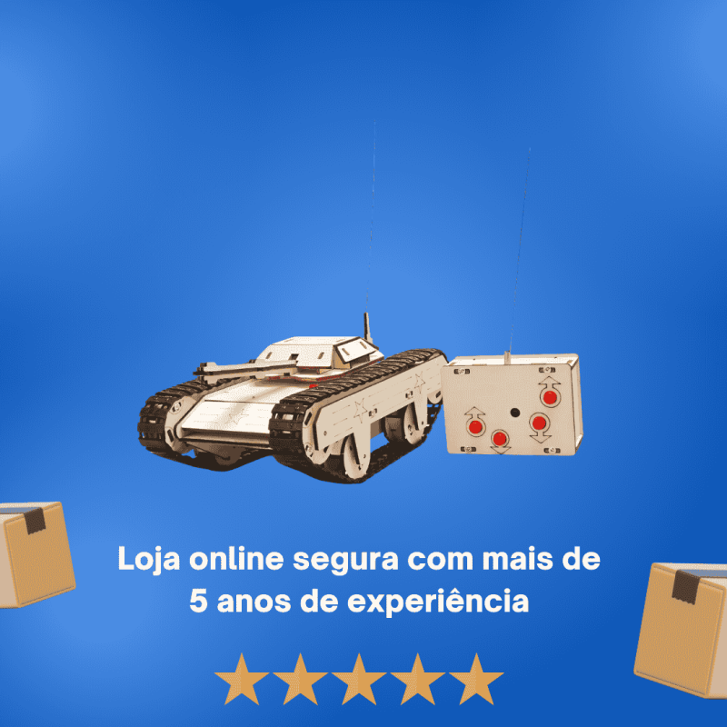 Kit de Robótica - Tanque de Guerra com controle remoto - Diy