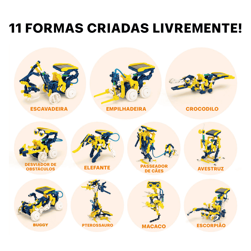 Animais e Máquinas 11 em 1 Solar