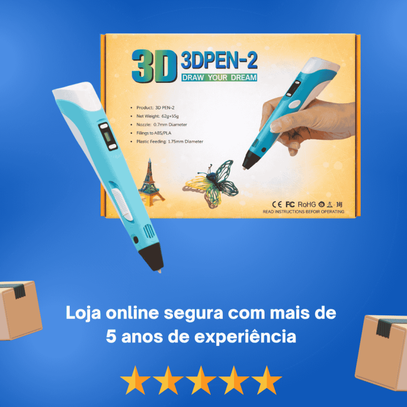 Caneta Impressora 3D Para Crianças - Desenhe seu sonho