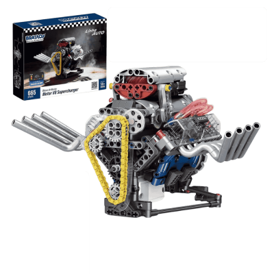 Kit de Robótica - Motor V8 SC Linha AUTO - Conjunto de Blocos de Construção 665 peças