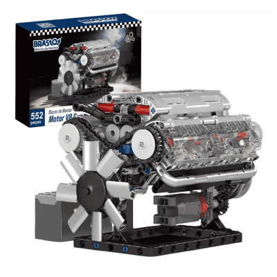 Kit de Robótica - Motor V8 Supercharger - Conjunto de Blocos de Construção 552 Peças